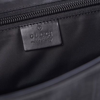 Gucci Coated Canvas Interlocking G Double Buckle Flap Messenger Bag Black 6 of 10