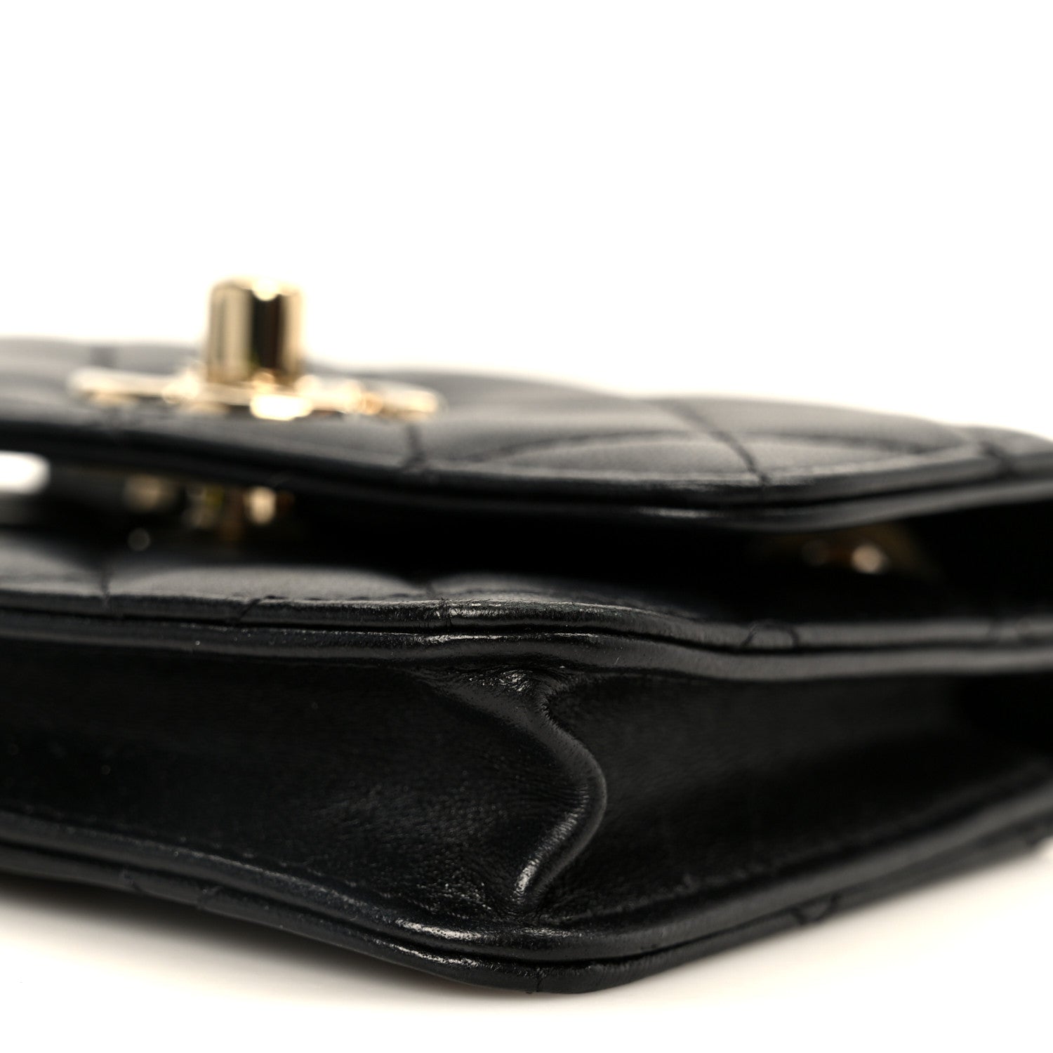 Chanel Lambskin Quilted Trendy CC Card Holder On Chain Black 11 of 12