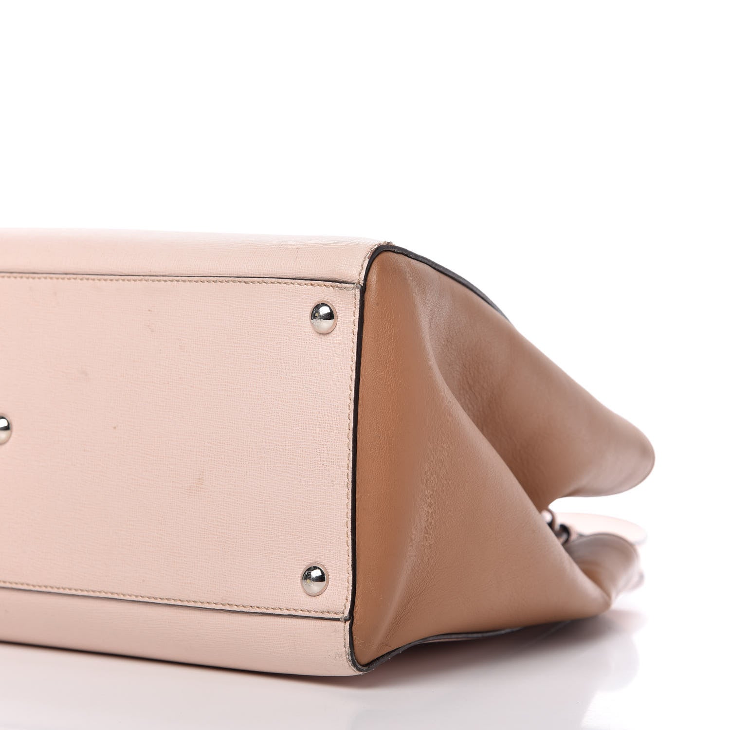 Fendi Vitello Elite Colorblock Regular 2Jours Tote Rosa Plaster Orzo Papavero 7 of 9