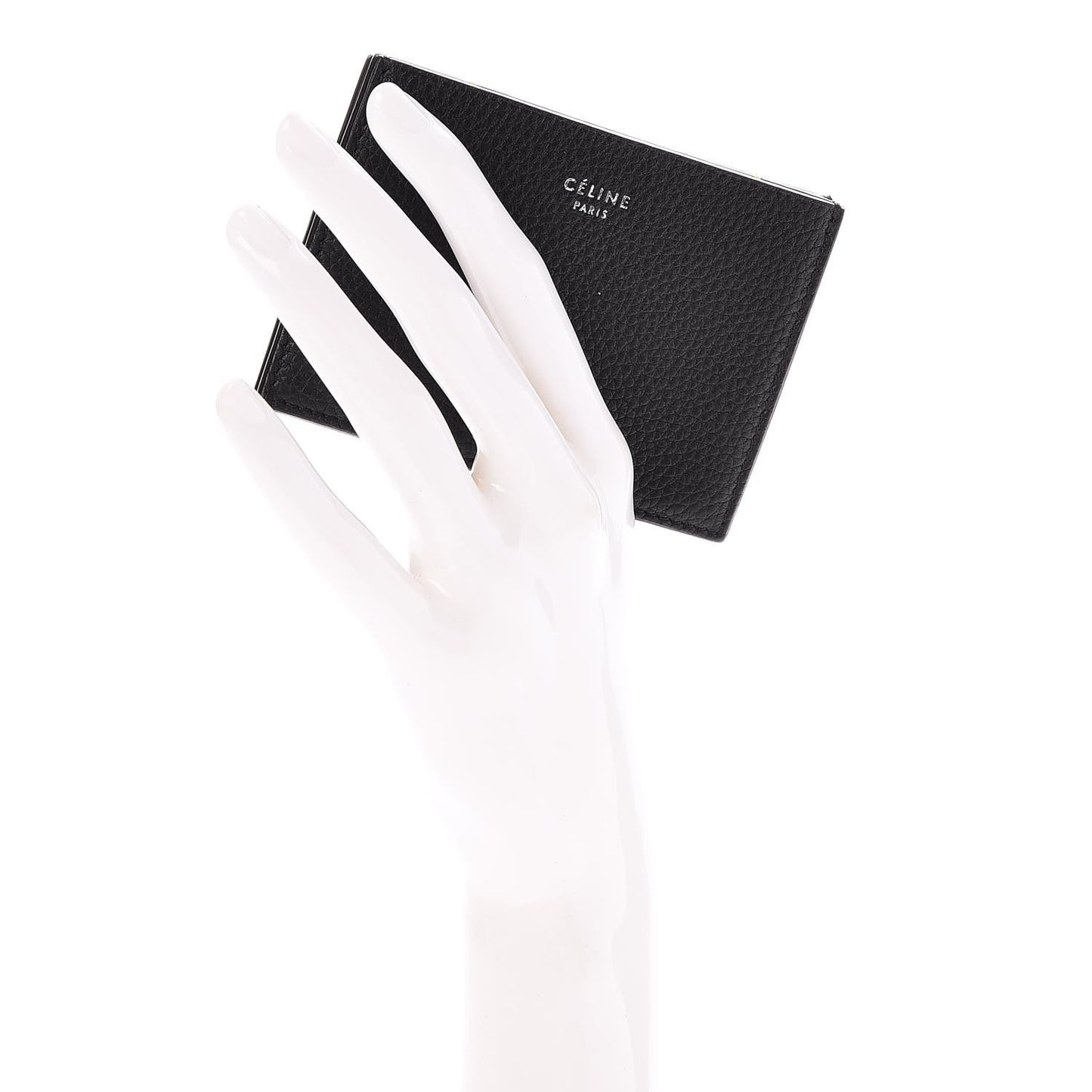 Drummed Calfskin Gusset Card Holder Black