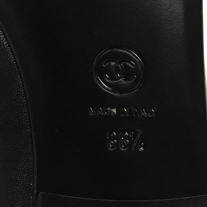 Chanel Lambskin Patent Cap Toe Ballerina Flats 38.5 Black 8 of 10