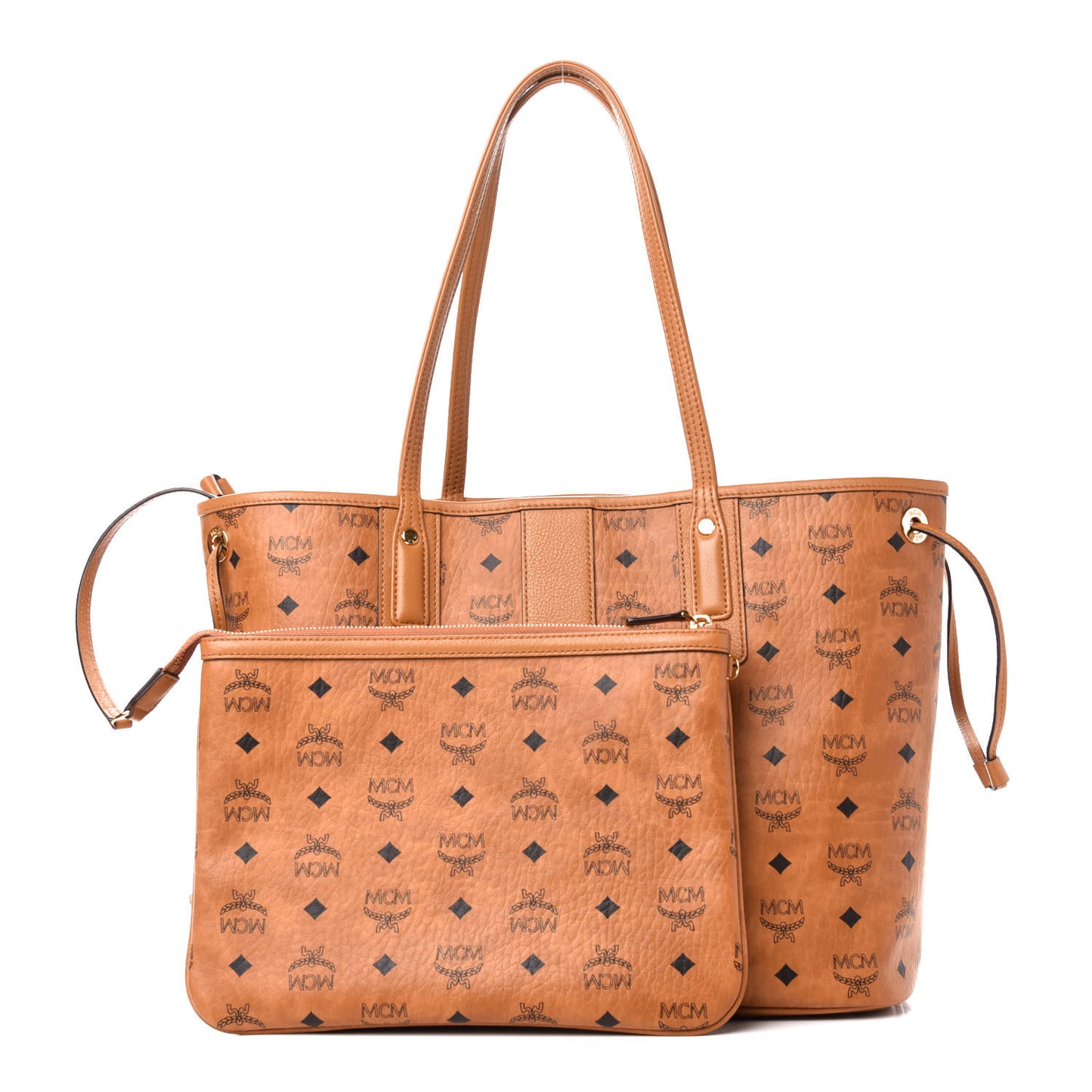 Visetos Medium Liz Reversible Shopper Tote Cognac