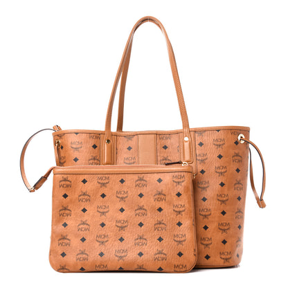 MCM Visetos Medium Liz Reversible Shopper Tote Cognac 1 of 19