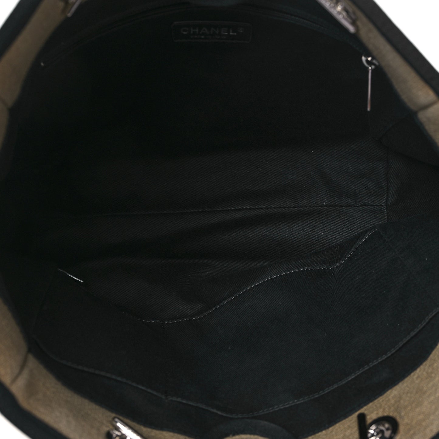 Canvas Small Deauville Tote Beige Black