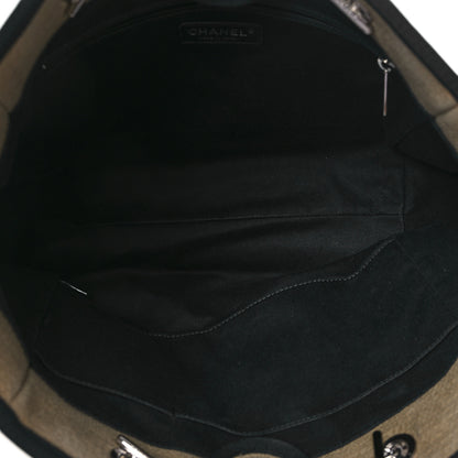 Chanel Canvas Small Deauville Tote Beige Black 5 of 12