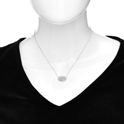 Tiffany Platinum Diamond Cobblestone Oval Pendant Necklace 2 of 5