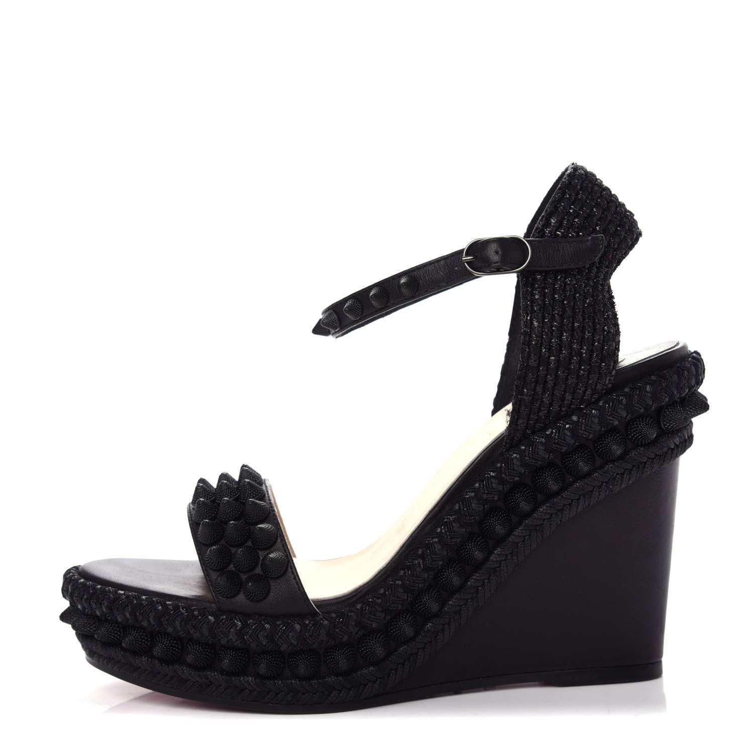 Christian Louboutin Calfskin Lata 110 Wedges 37 Black 1 of 10