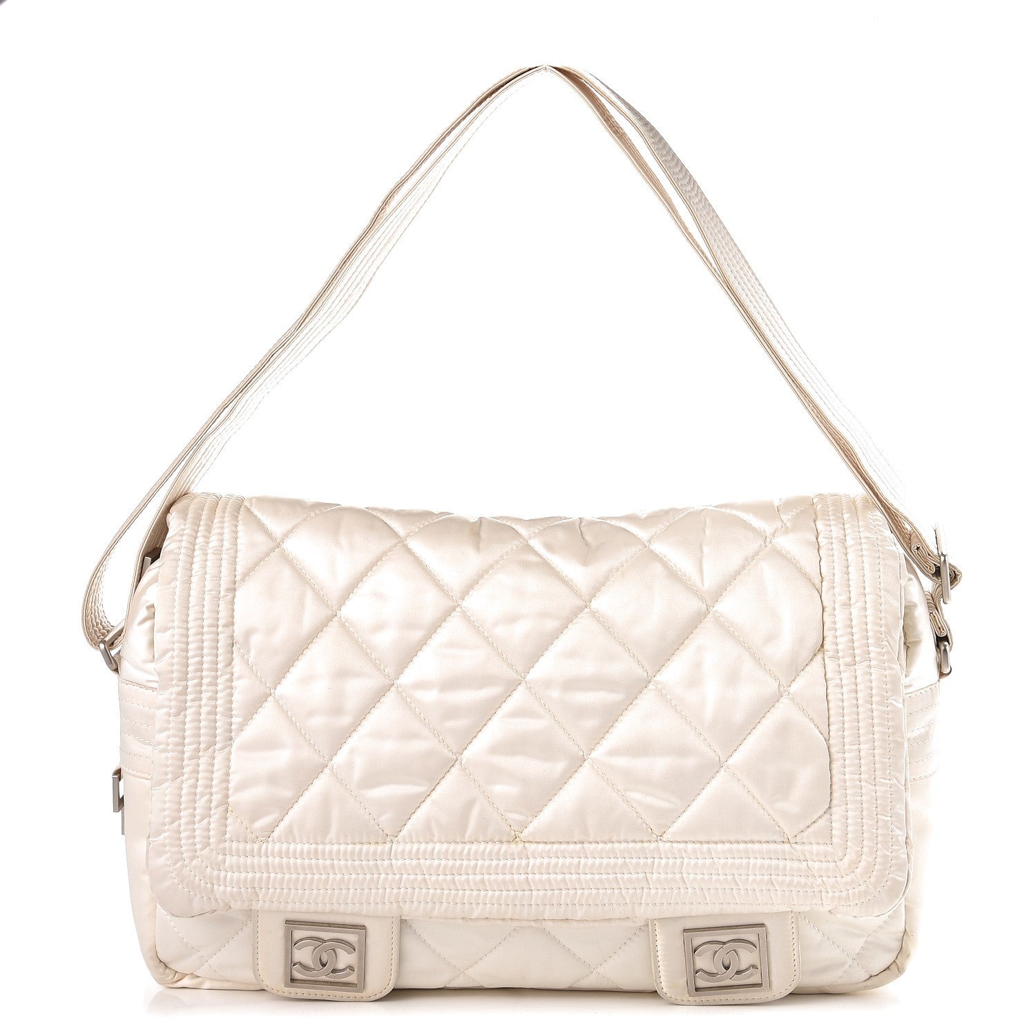 Chanel Nylon Ski Messenger Bag White 1 of 9