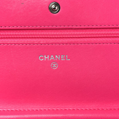 Chanel Lambskin Quilted Wallet on Chain WOC Pink 5 of 21