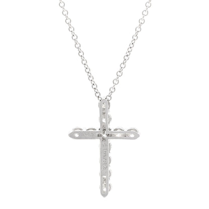 Tiffany Platinum Diamond Small Cross Pendant Necklace 4 of 6