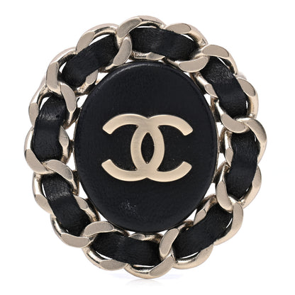 Chanel Lambskin Chain CC Brooch Black 1 of 5