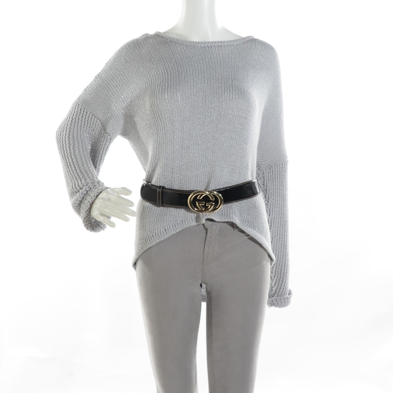 Gucci Patent Interlocking G Belt 85 34 Black 2 of 7