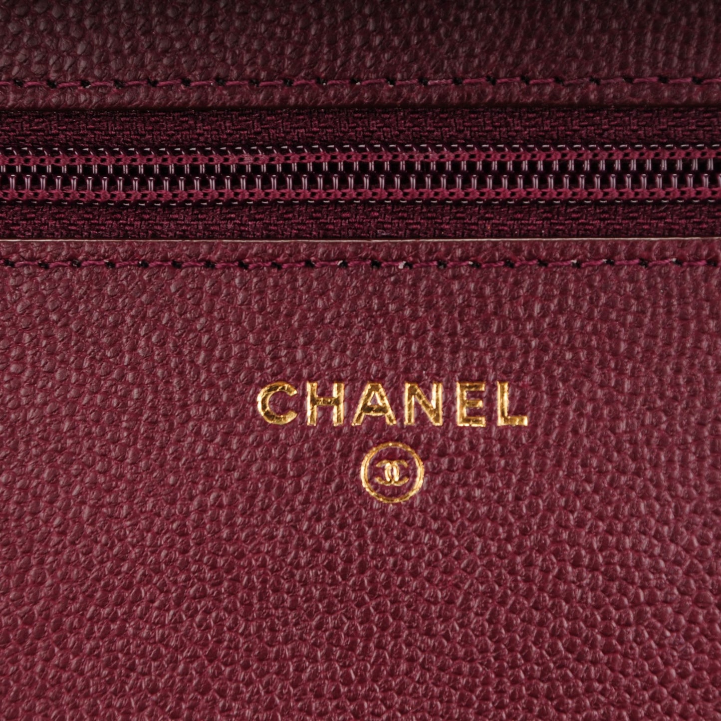 Caviar Quilted Boy Wallet On Chain WOC Burgundy