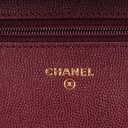 Chanel Caviar Quilted Boy Wallet On Chain WOC Burgundy 5 of 8