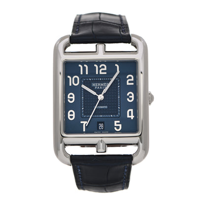 Hermes Stainless Steel Alligator 33mm Cape Cod Automatic Watch Bleu Saphir 1 of 5