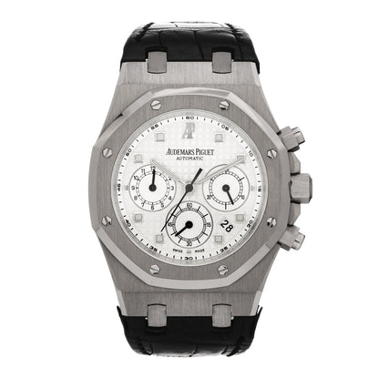 Audemars Piguet 18K White Gold Alligator 39mm Royal Oak Automatic Watch 26022BC.OO.D002CR.01 1 of 7