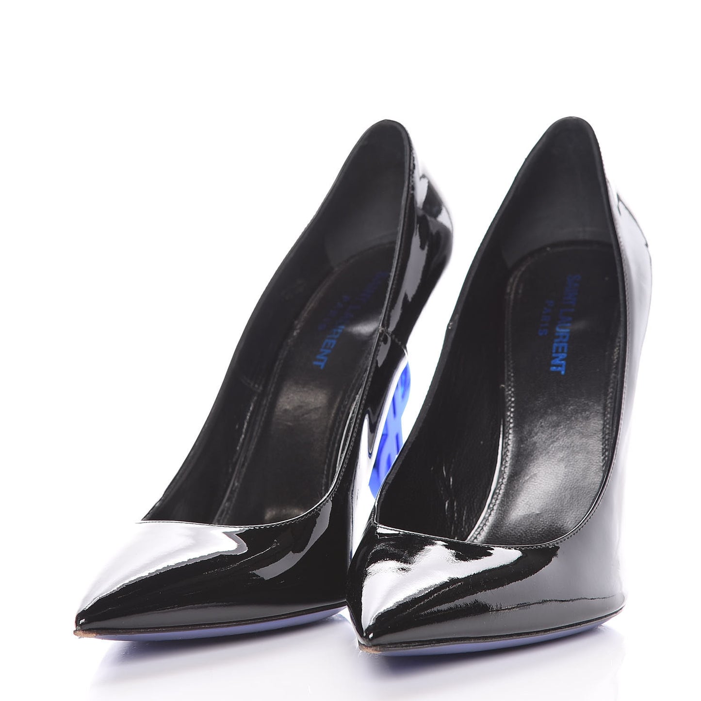 Patent Calfskin Opyum 110 Pumps 40 Black Blue