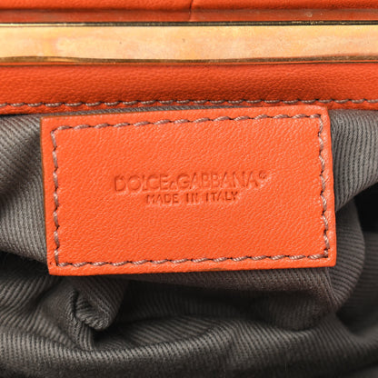 Dolce & Gabbana Vitello Frame Chain Wallet Orange 6 of 10