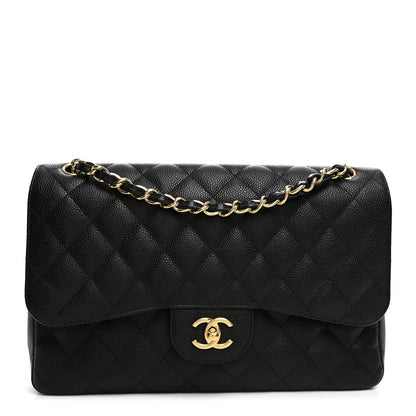 Chanel Caviar Quilted Jumbo Double Flap Black 1 of 10
