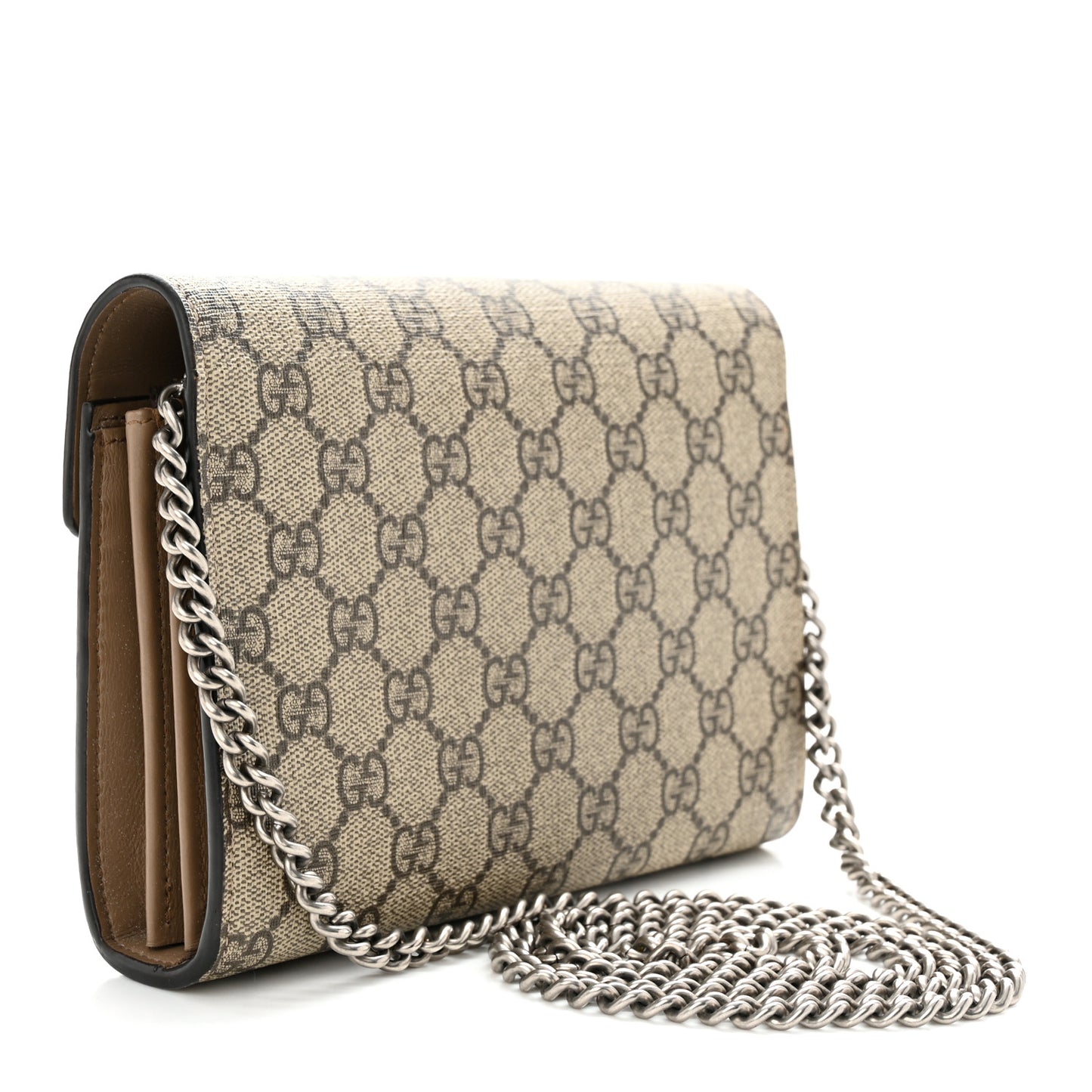 GG Supreme Monogram Mini Dionysus Chain Wallet Beige Taupe