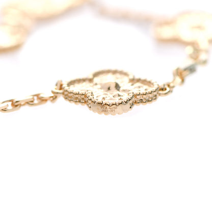 Van Cleef & Arpels 18K Yellow Gold 5 Motifs Vintage Alhambra Bracelet 4 of 6