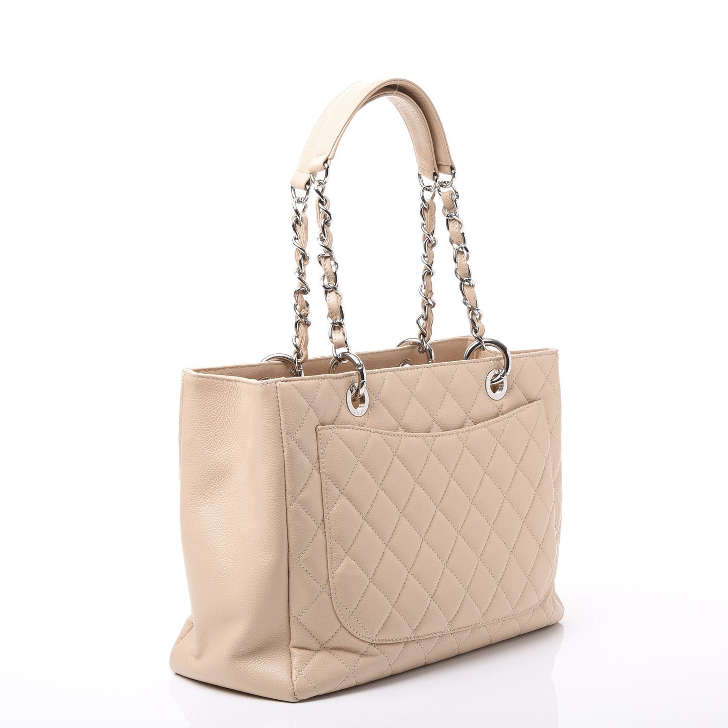 Caviar Quilted Grand Shopping Tote GST Beige Clair