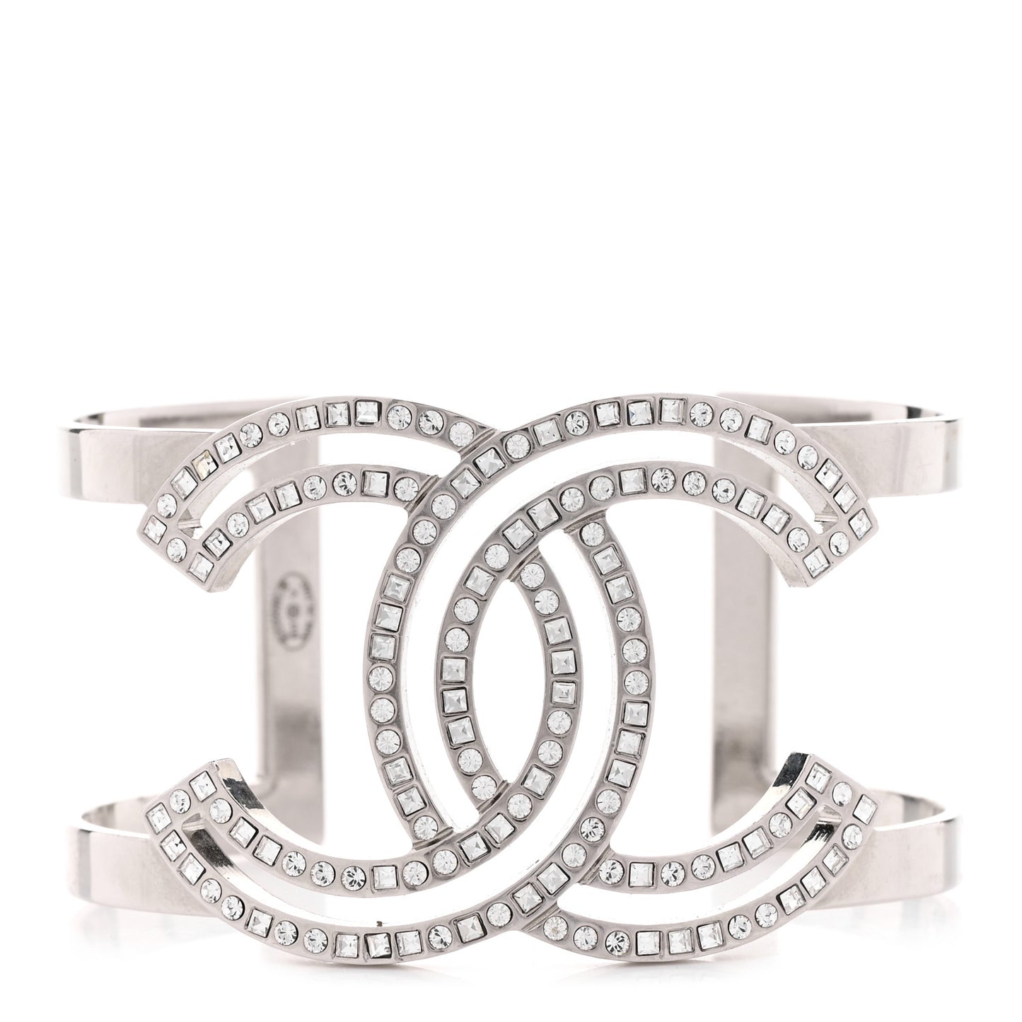 Metal Crystal CC Cuff Silver