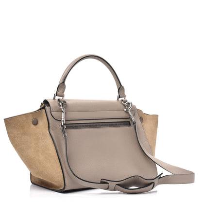 Celine Drummed Calfskin Suede Small Trapeze Dune 2 of 20
