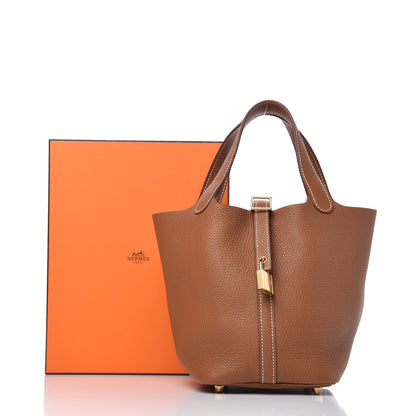 Hermes Taurillon Clemence Picotin Lock 18 PM Gold 10 of 10