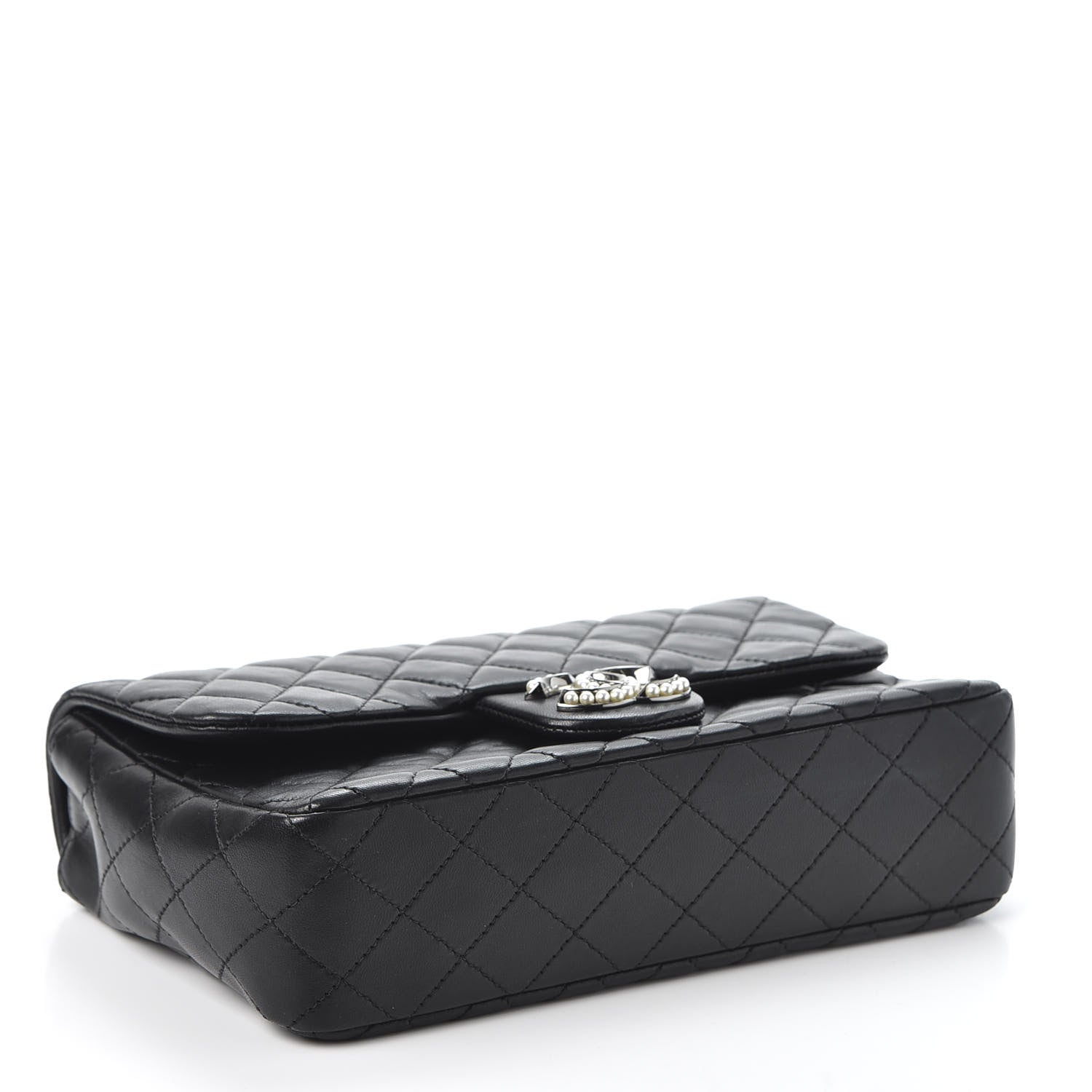 Chanel Lambskin Quilted Medium Westminster Pearl Flap Black 3 of 9