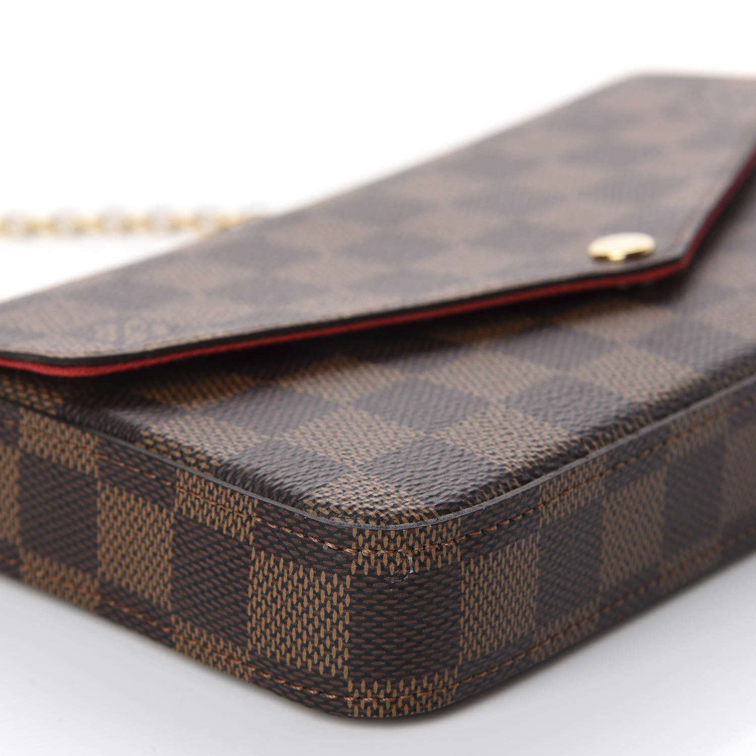 Louis Vuitton Damier Ebene Pochette Felicie Chain Wallet 5 of 20