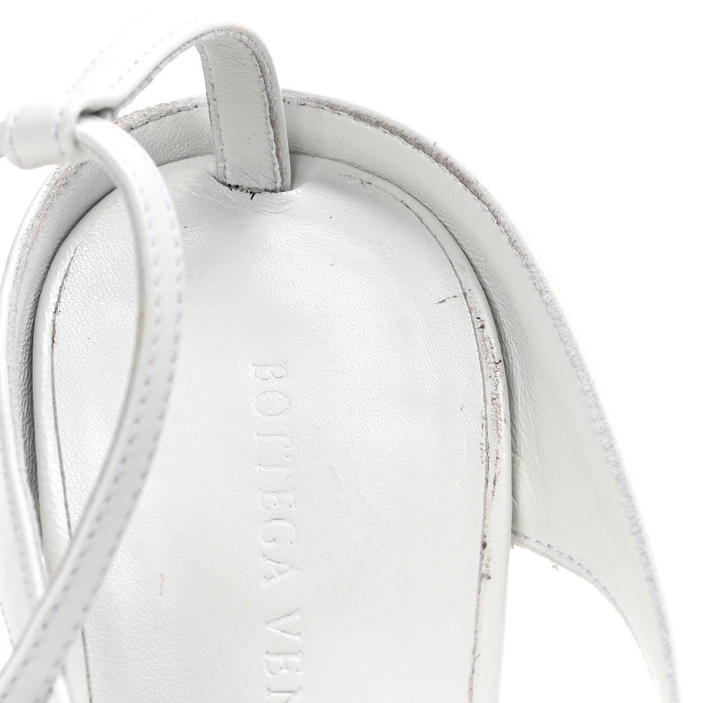 Lambskin Stretch Multi Strap 90mm Sandals 39.5 Optic White
