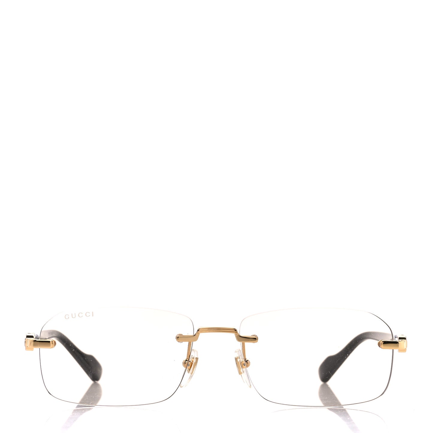 Metal Rectangular Frame Sunglasses GG1221S Gold Black