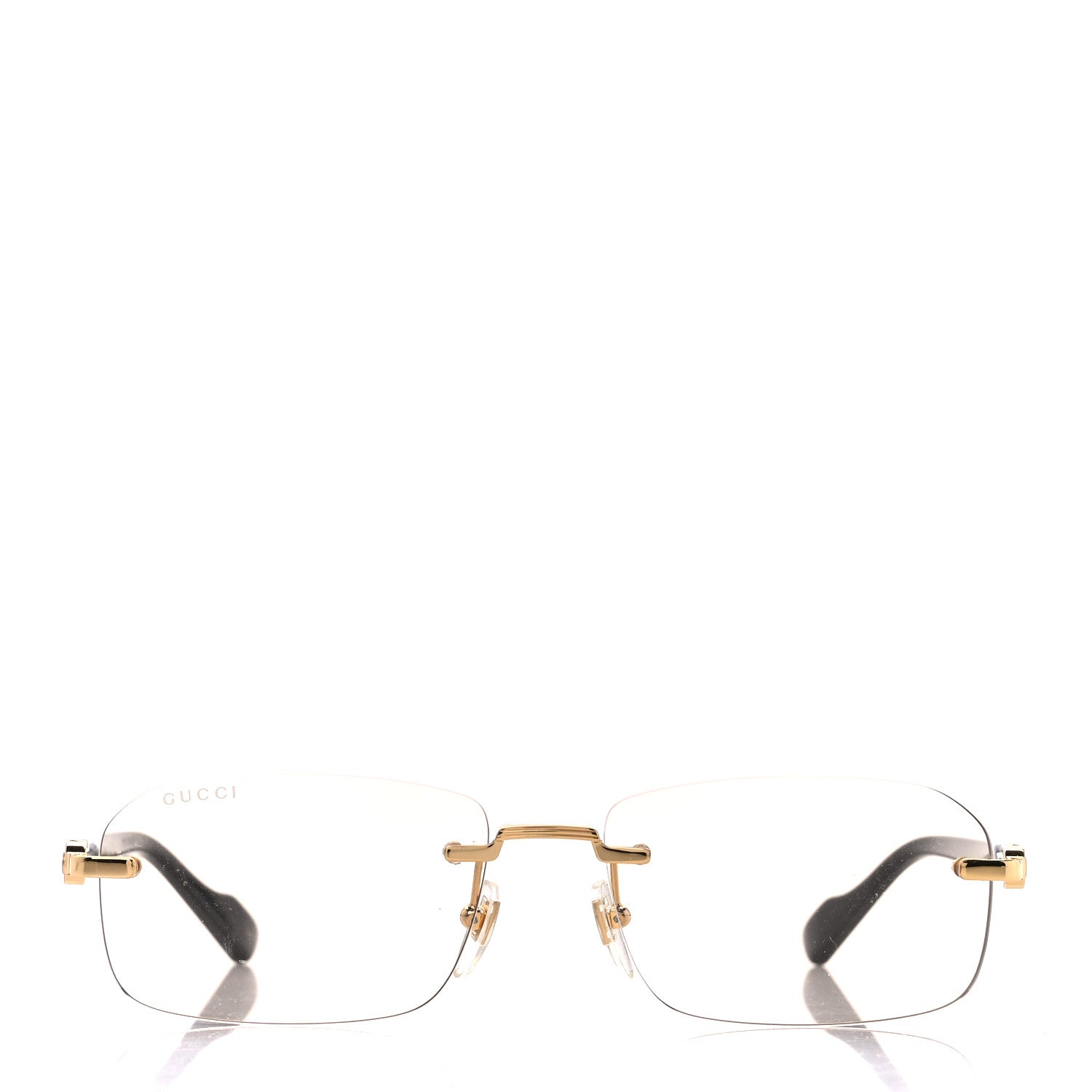 Gucci Metal Rectangular Frame Sunglasses GG1221S Gold Black 2 of 9