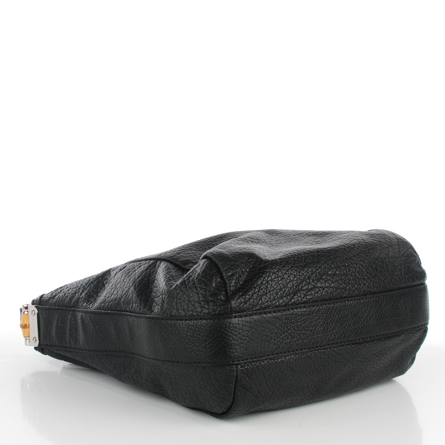 Gucci Grained Calfskin Medium Bamboo Bar Hobo Black 4 of 7