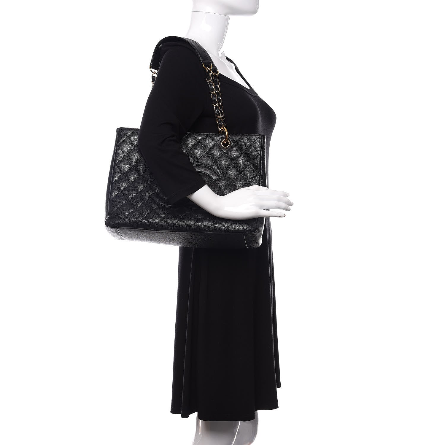 Chanel Caviar Quilted Grand Shopping Tote GST Black 2 of 10