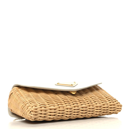 Prada Midollino City Calfskin Mini Bag Naturale White 4 of 11