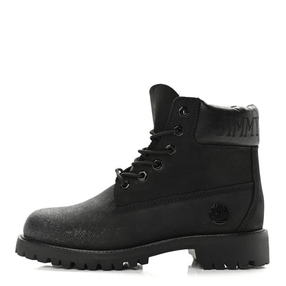 Jimmy Choo X TIMBERLAND Nubuck Glitter Womens Ankle Boots 38 Black Gunmetal 1 of 10