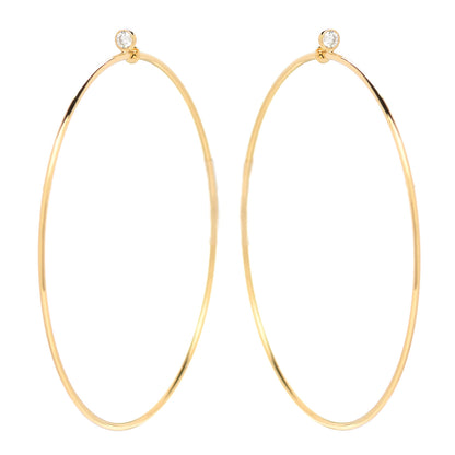 Tiffany 18K Yellow Gold Diamond Large Elsa Peretti Hoop Earrings 1 of 4