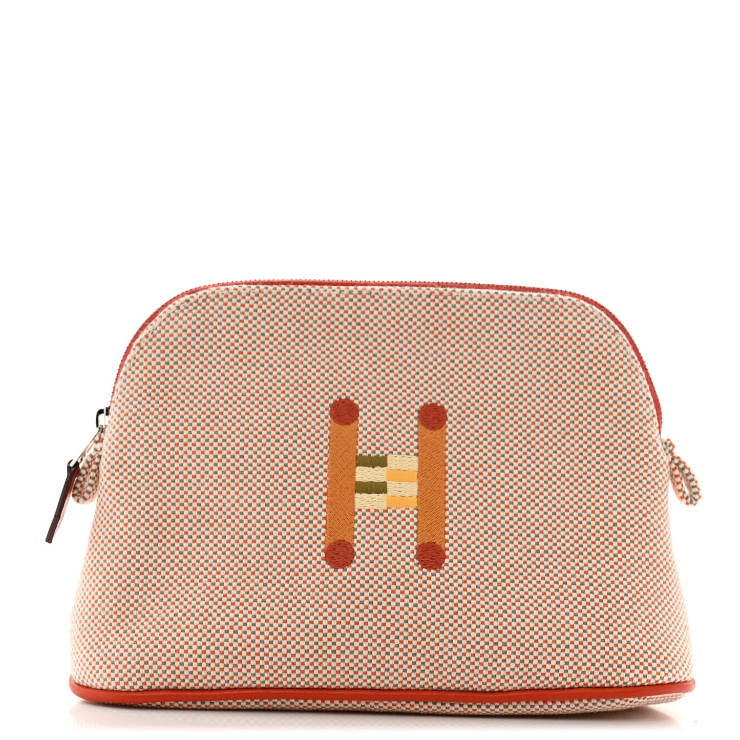 Cotton Canvas Crazy H Mini Bolide Case Orange Ficelle