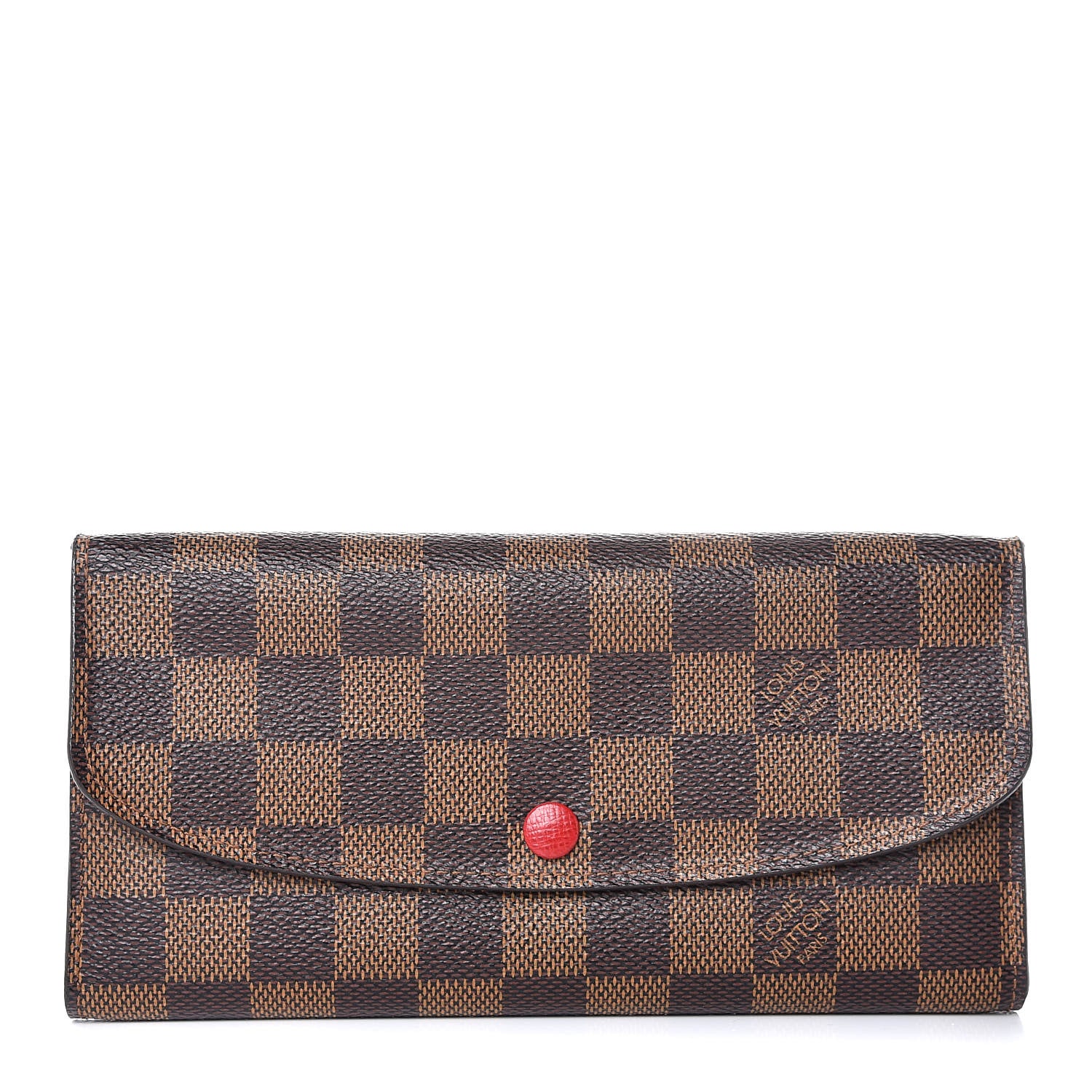 Louis Vuitton Damier Ebene Emilie Wallet Red 1 of 8