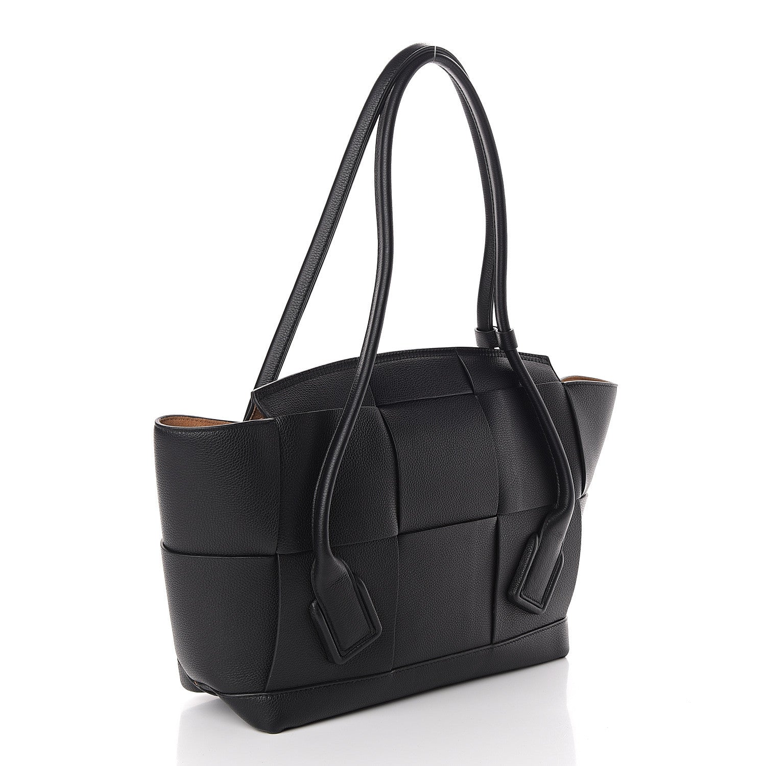Bottega Veneta Grained Calfskin Maxi Intrecciato Medium Arco Black 2 of 8