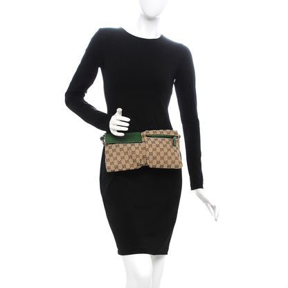 Gucci GG Monogram Web Double Pocket Belt Bag Green 2 of 7