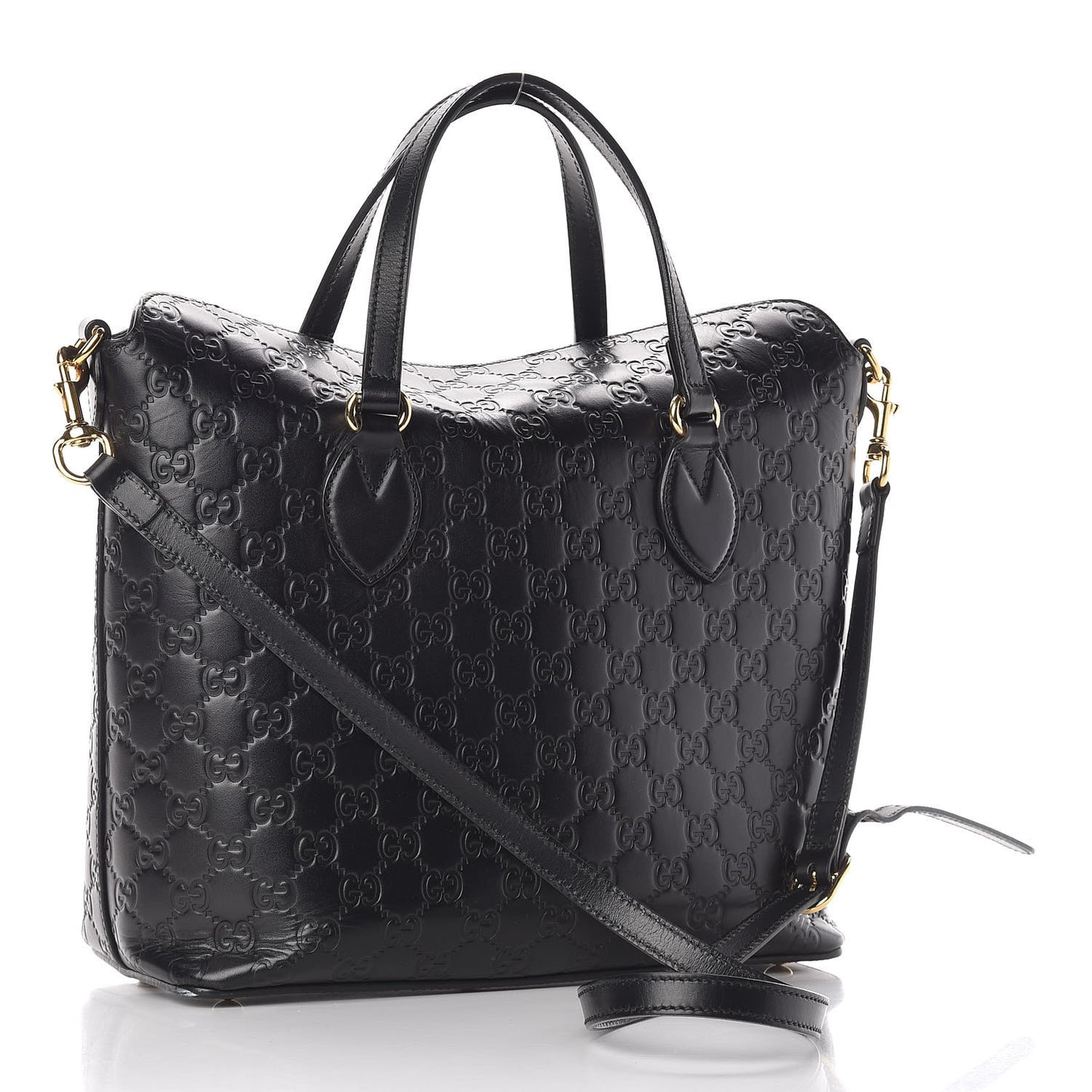 Guccissima Linea A Foldover Tote Black