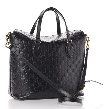 Gucci Guccissima Linea A Foldover Tote Black 3 of 17