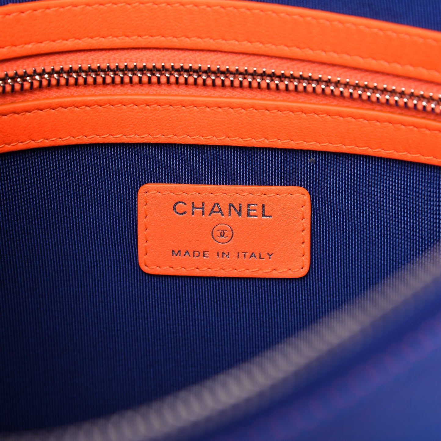Mixed Fibers Medium Deauville Pouch Clutch Blue Orange