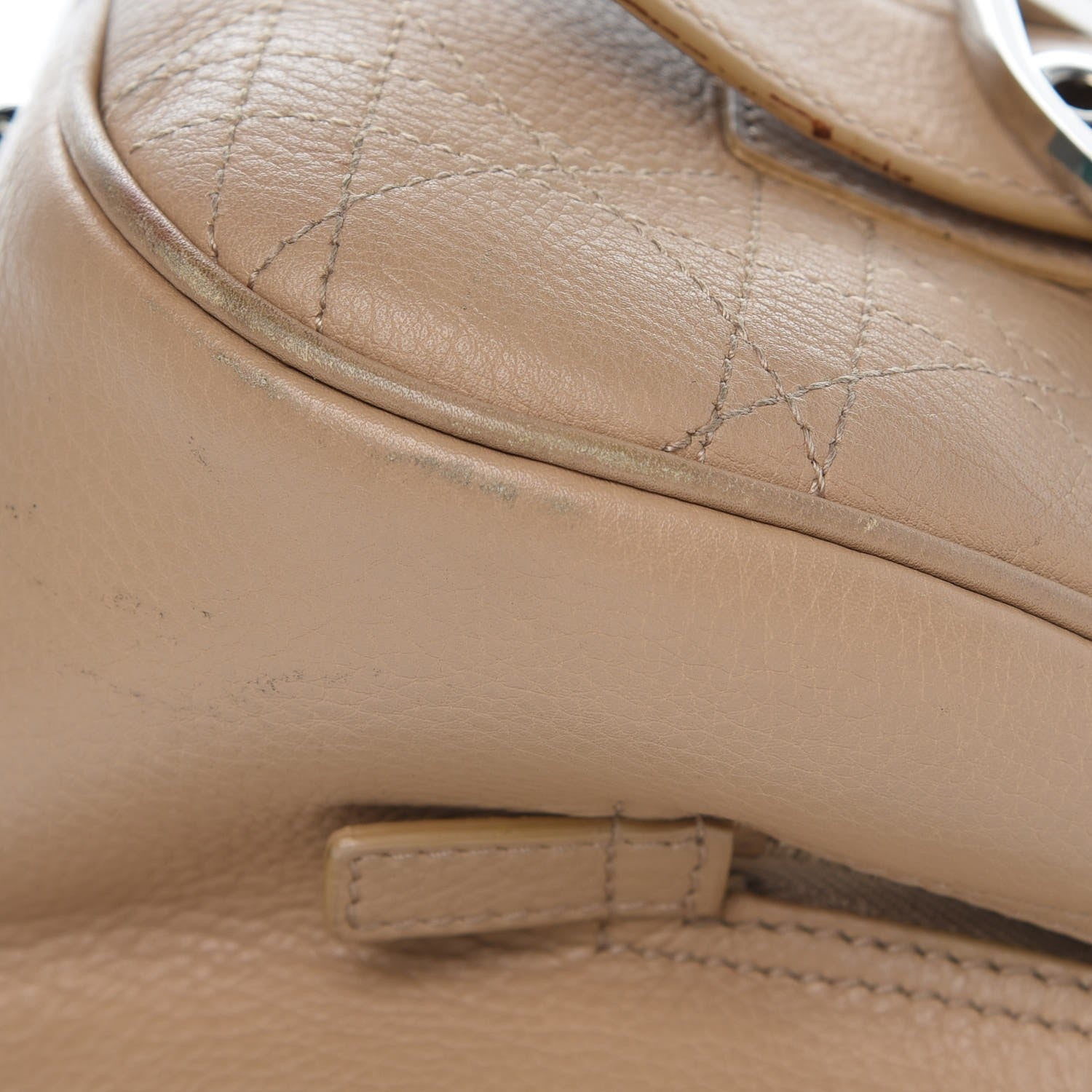 Christian Dior Calfskin Cannage Handbag Camel 20 of 20
