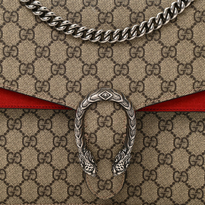 Gucci GG Supreme Monogram Suede Cudu Medium Dionysus Shoulder Bag Beige Ebony Vulcanic Red 11 of 13