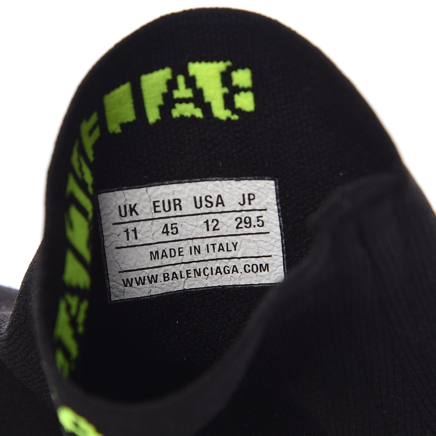 Neoprene Knit Mens Hi Speed Sneakers 45 Black Yellow Fluo