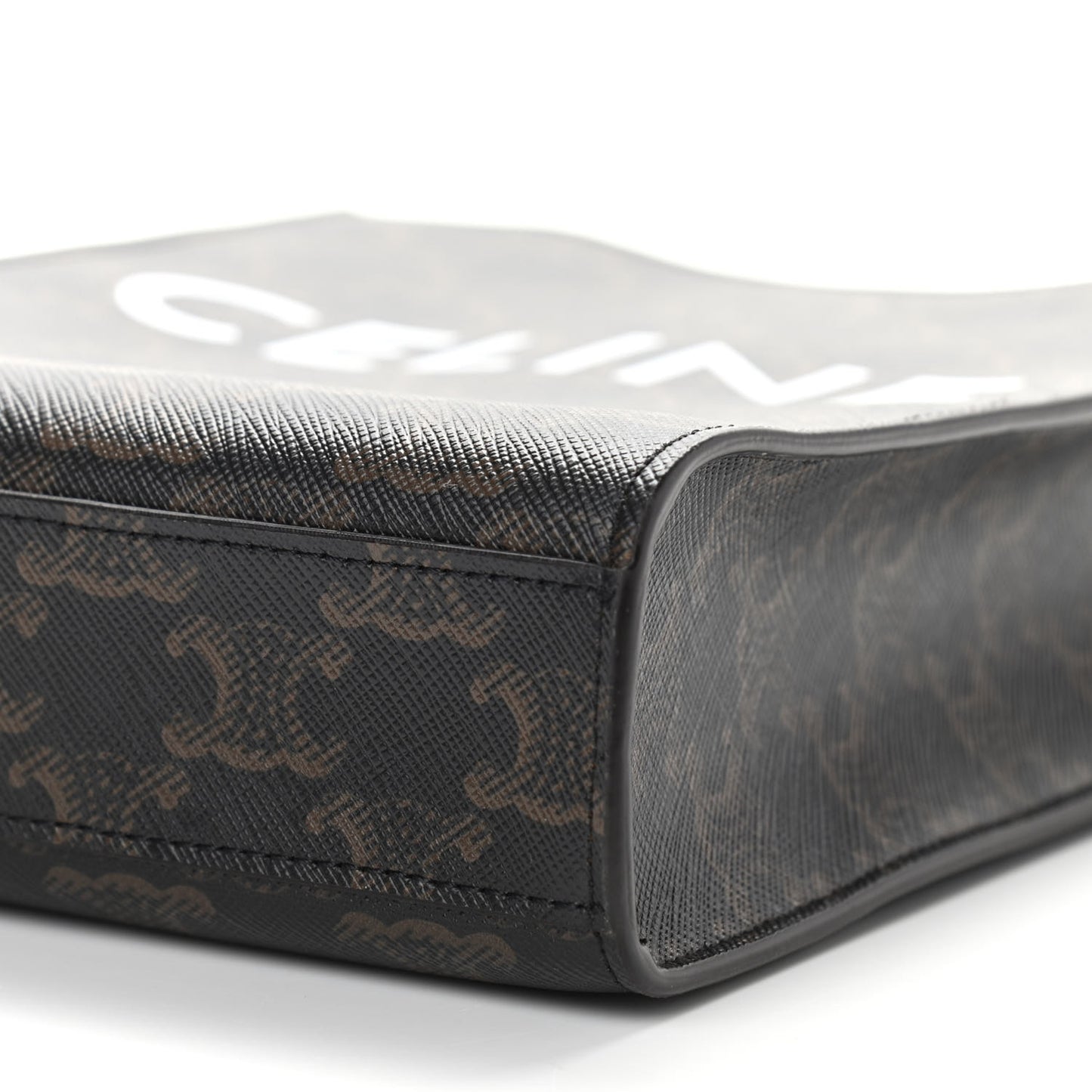 Triomphe Canvas Calfskin Mini Vertical Cabas Tan